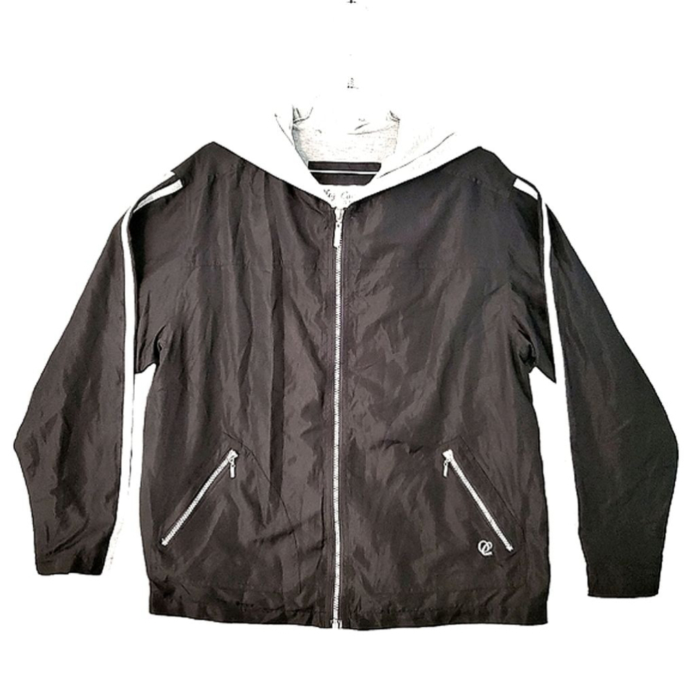 Vintage Oleg Cassini Sport Jacket Gorpcore Windbreaker Lightweight Hooded (Med)